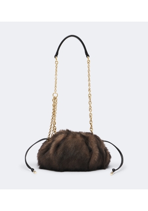 Chloe Chloe Plisse shearling shoulder bag