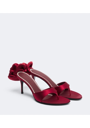 Magda Butrym Floral-applique satin thong sandals
