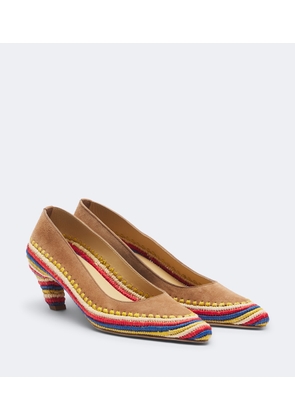 Gabriela Hearst Peggy suede and raffia pumps