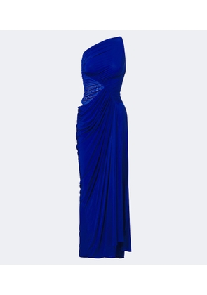 Alex Perry Ruched one-shoulder jersey gown