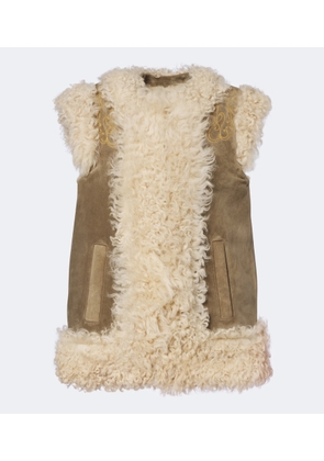 Etro Shearling-lined embroidered vest