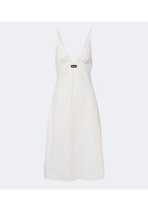 Miu Miu Broderie anglaise poplin midi dress