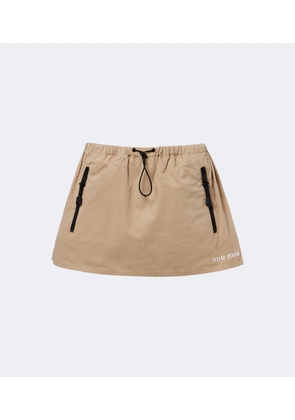 Miu Miu Cotton gabardine miniskirt