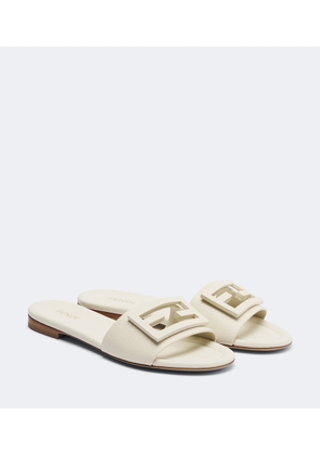 Fendi FF leather slides