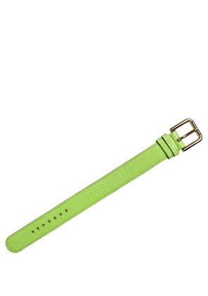 Dolce & Gabbana Green Textured Leather Gold Buckle Belt Strap Bracelet