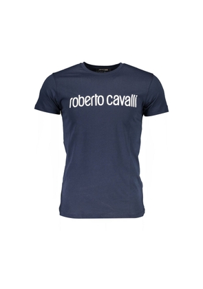 Roberto Cavalli Blue Cotton Men's T-Shirt - XL