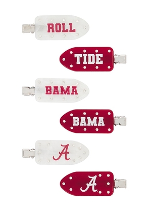 BaubleBar University Of Alabama Hair Clip Set in Red.