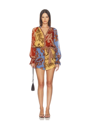 HEMANT AND NANDITA Romper With Tie Belt in Multi. Size XXS. Also in XS, S, M, L, XL.
