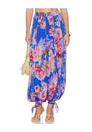 HEMANT AND NANDITA Harem Pants in Blue. Size XXS. Also in XS, S, M, L, XL.