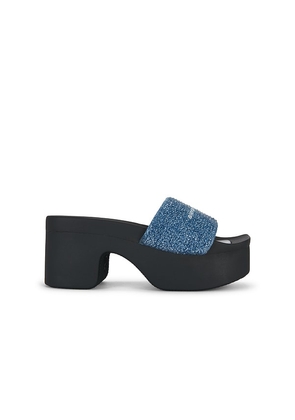 Alexander Wang Aw Denim Hotfix Platform Slide Indigo in Blue. Size 35. Also in 37, 40, 41.