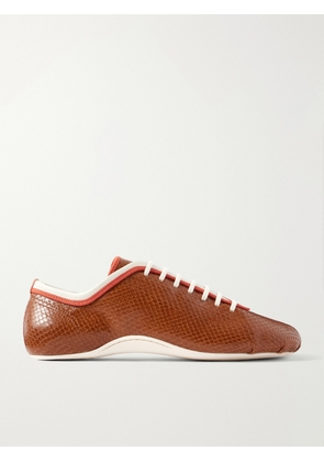 Dries Van Noten - Snake-effect Leather Sneakers - Brown - IT35,IT36,IT37,IT38,IT39,IT40,IT41