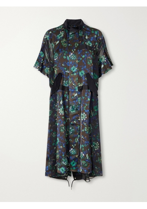 Sacai - Floral-print Satin Midi Dress - Multi - 1,2,3,4