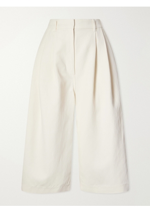 Co - Pleated Woven Wide-leg Pants - Neutrals - US0,US2,US4,US6,US8,US10,US12