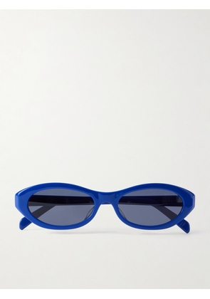 CELINE Eyewear - Triomphe Mini Oval-frame Acetate Sunglasses - Blue - One size