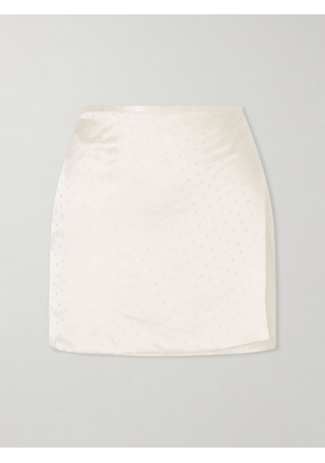 AFLALO - Shejo Polka-dot Satin-jacquard Mini Skirt - White - x small,small,medium,large