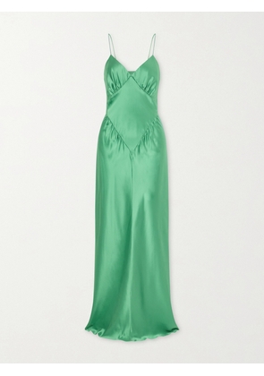AFLALO - Aire Silk-satin Maxi Dress - Green - US0,US2,US4,US6,US8,US10