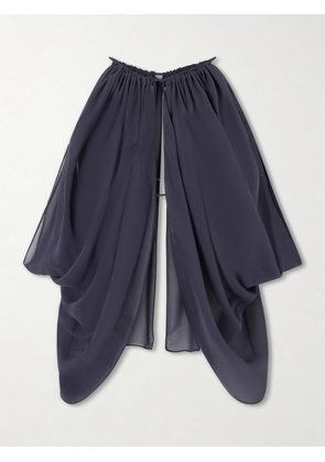 AFLALO - Reysa Gathered Silk-crepe Top - Blue - x small,small,medium,large