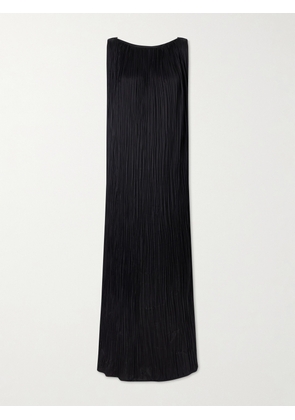 AFLALO - Celestia Plissé-satin Maxi Dress - Black - x small,small,medium,large