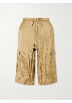 AFLALO - Bromer Crinkled-satin Straight-leg Shorts - Neutrals - US2,US4,US6,US8,US10