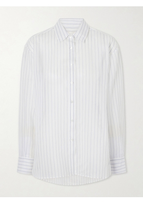 AFLALO - Brein Striped Cotton And Silk-blend Voile Shirt - Blue - x small,small,medium,large