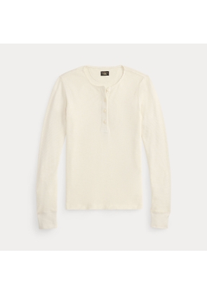 Stretch Waffle-Knit Henley Shirt