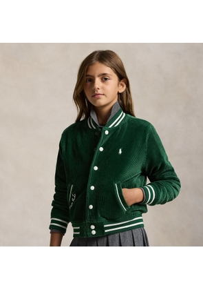 Logo Velour Baseball Jacket