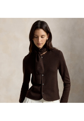 Tie-Scarf Wool Cardigan