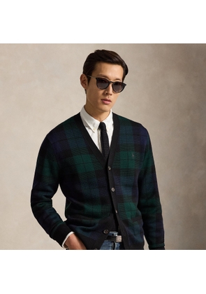 Plaid Washable Wool Cardigan