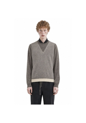 Fused Knit Wool Crewneck Sweater