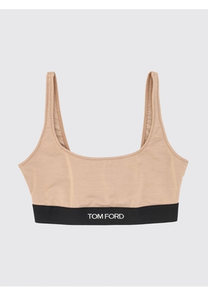 TOM FORD Cropped Modal Bralette Top with Contrast Logo Band