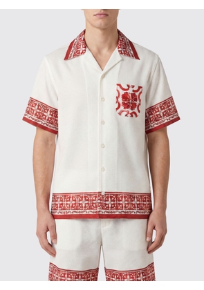 DOLCE & GABBANA Short-Sleeve Silk Bowling Shirt with Majolica Print