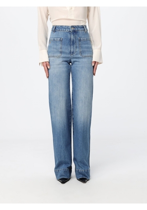 VICTORIA VICTORIA BECKHAM Alina High-Waisted Straight Leg Jeans in Cotton Denim