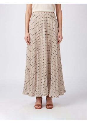 PAROSH Polka-Dot Long Skirt P. A.R. O.S. H. in Pleated Silk with High Waist