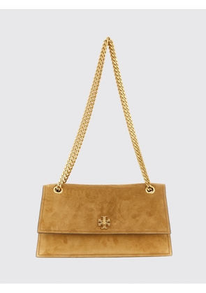TORY BURCH Kira Suede Shoulder Bag with Double T Logo and Chain Strap