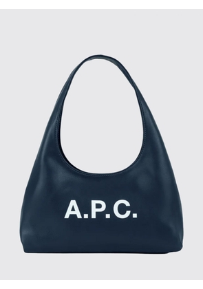 A. P.C. Ninon Flared Synthetic Leather Shoulder Bag with Printed Logo