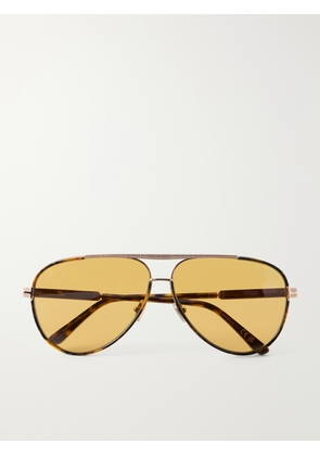 TOM FORD - Rupert-02 Aviator-Frame Metal Sunglasses - Men - Tortoiseshell