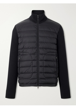 Moncler - Wool and Quilted Shell Zip-Up Cardigan - Men - Black - S