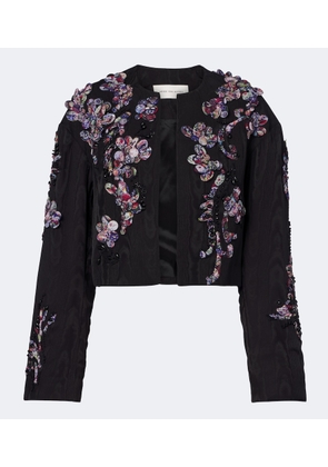 Dries Van Noten Vonda applique embellished cropped jacket