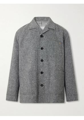Valentino Garavani - VLogo-Embellished Mélange Virgin Wool Blouson Jacket - Men - Gray - IT 46