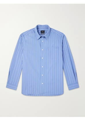 A.P.C. - Malo Striped Cotton-Poplin Shirt - Men - Blue - XS