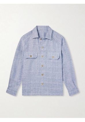 Ralph Lauren Purple Label - Clayburn Checked Linen Shirt - Men - Blue - S