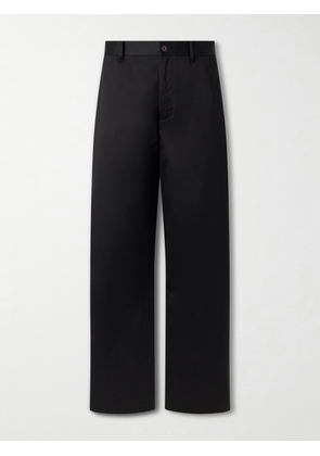 Acne Studios - Straight-Leg Pleated Cotton-Satin Trousers - Men - Black - IT 44