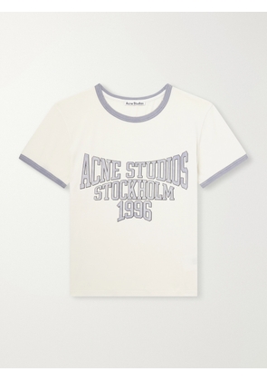 Acne Studios - Logo-Print Cotton-Jersey T-Shirt - Men - Neutrals - S