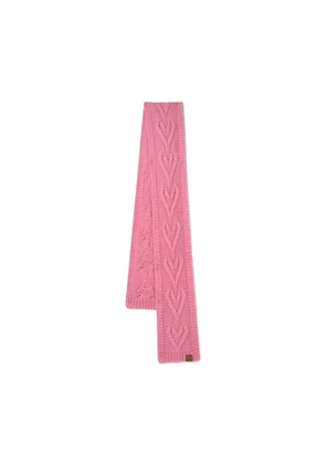 Mulberry Women's Cable Knitted Heart Scarf Rhubarb