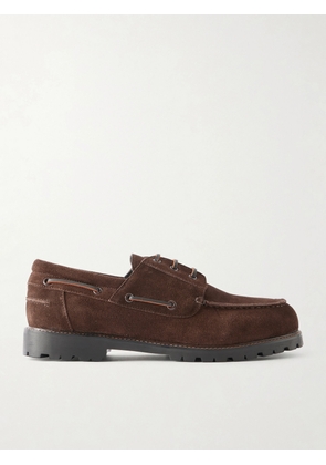 Studio Nicholson - Lace-Up Boat Suede Shoes - Men - Brown - EU 41