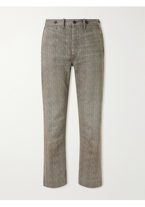 RRL - Stanton Straight-Leg Striped Cotton-Twill Trousers - Men - Gray - UK/US 30