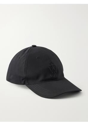 JW Anderson - Logo-Embroidered Corduroy-Trimmed Waxed Cotton Baseball Cap - Men - Black
