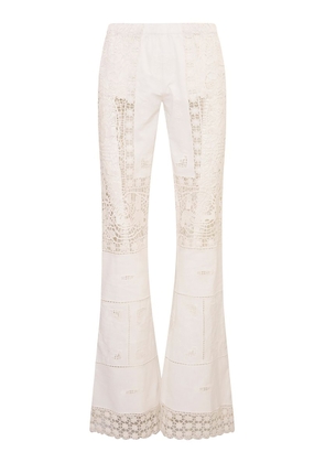 LoveShackFancy Lilo Patchwork Cotton Lace Pants - Moda Operandi