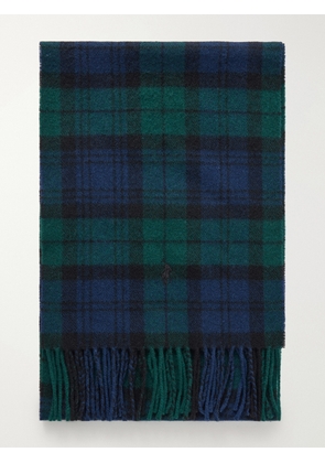 Polo Ralph Lauren - Fringed Logo-Embroidered Recycled Wool-Blend Scarf - Men - Green