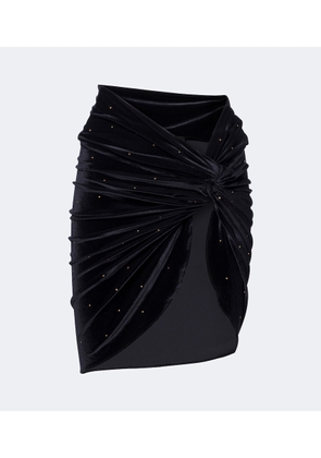 Balmain Embellished velvet beach cover-up